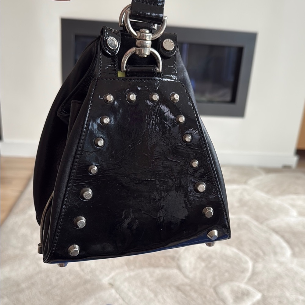 Versace Black and Silver Studded Backpack